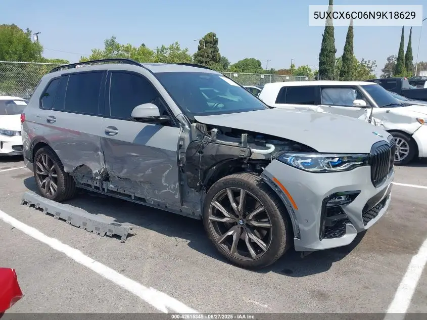 2022 BMW X7 M50I VIN: 5UXCX6C06N9K18629 Lot: 42615345