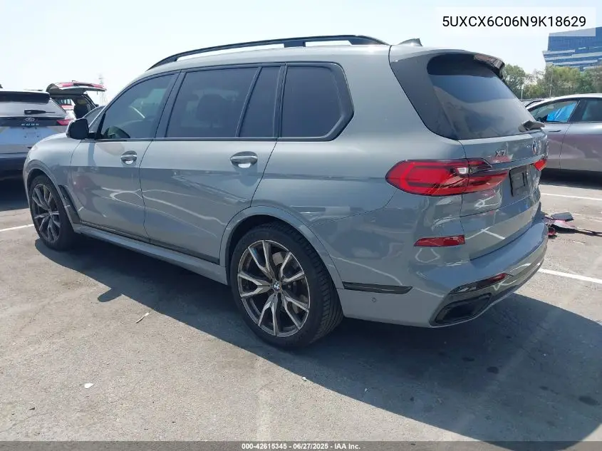 2022 BMW X7 M50I VIN: 5UXCX6C06N9K18629 Lot: 42615345