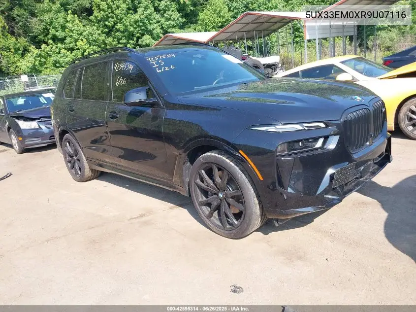 2024 BMW X7 M60I VIN: 5UX33EM0XR9U07116 Lot: 42595314
