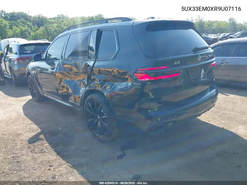 2024 BMW X7 M60I VIN: 5UX33EM0XR9U07116 Lot: 42595314