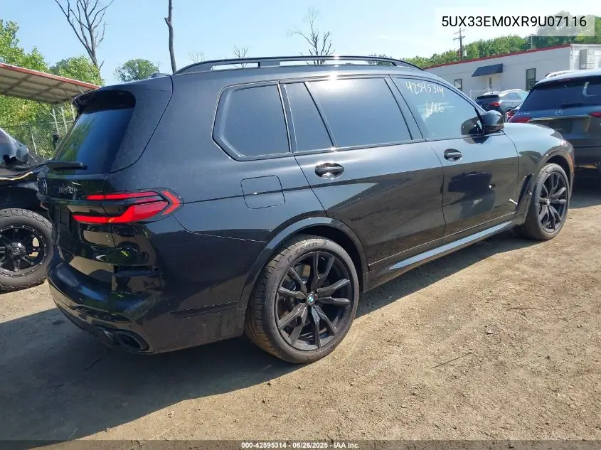 2024 BMW X7 M60I VIN: 5UX33EM0XR9U07116 Lot: 42595314