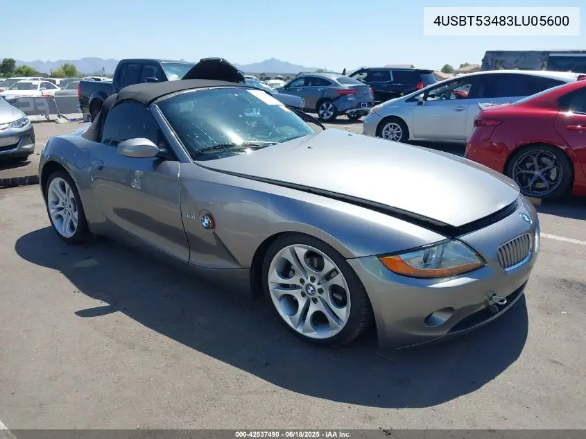 2003 BMW Z4 3.0I VIN: 4USBT53483LU05600 Lot: 42537490
