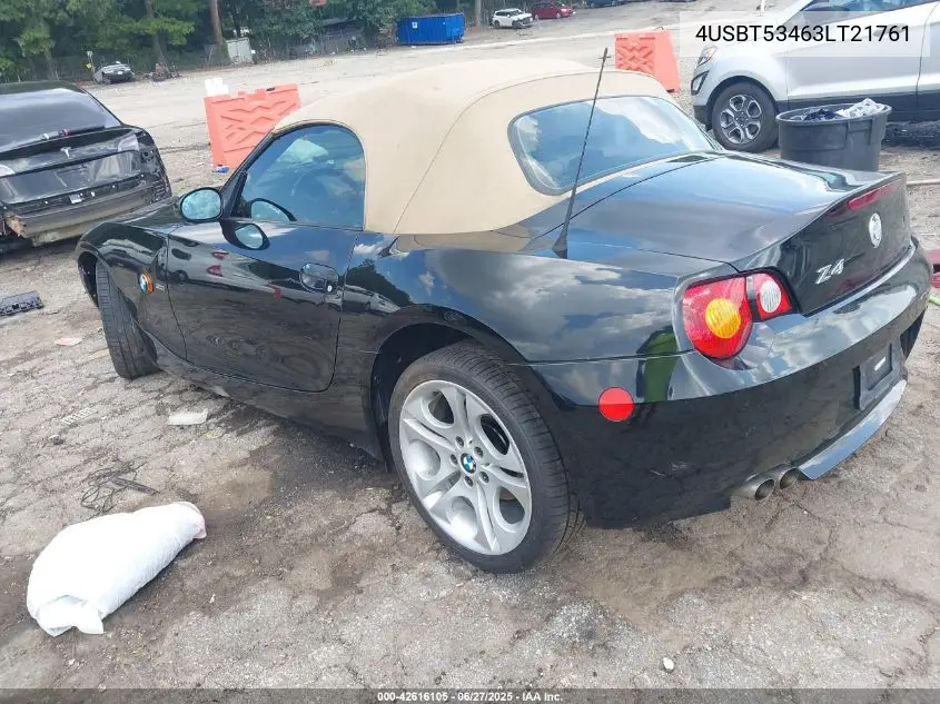 2003 BMW Z4 3.0I VIN: 4USBT53463LT21761 Lot: 42616105