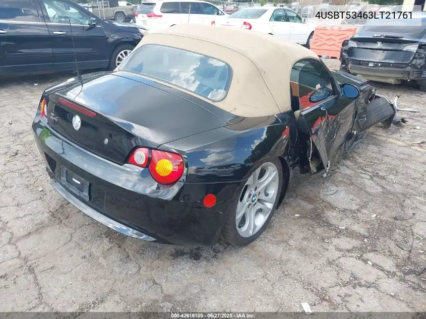 2003 BMW Z4 3.0I VIN: 4USBT53463LT21761 Lot: 42616105