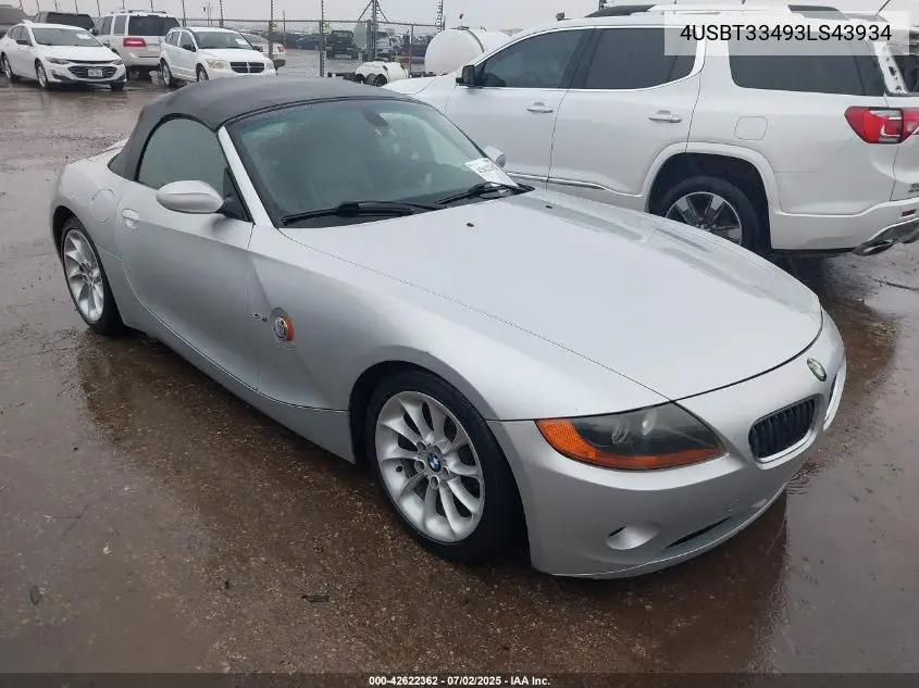 2003 BMW Z4 2.5I VIN: 4USBT33493LS43934 Lot: 42622362