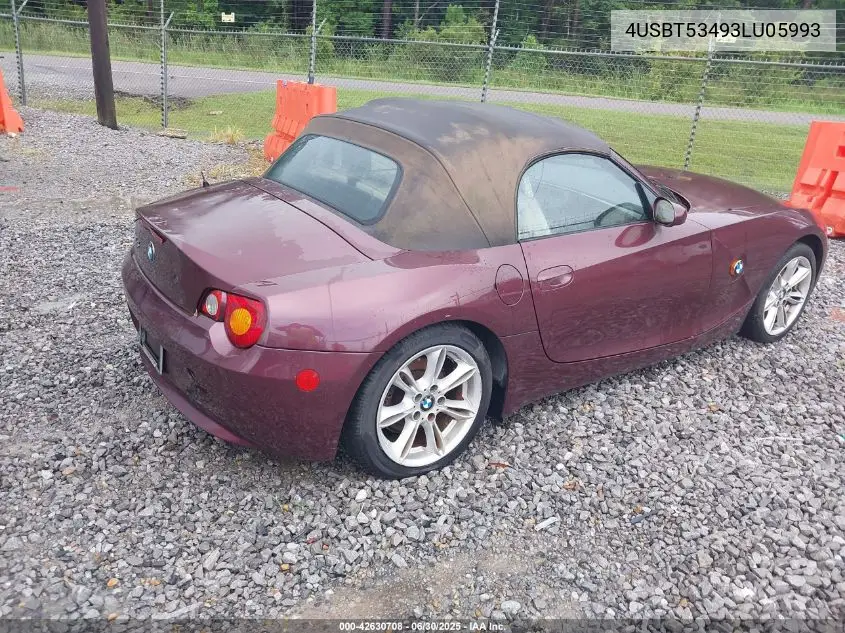 2003 BMW Z4 3.0I VIN: 4USBT53493LU05993 Lot: 42630708