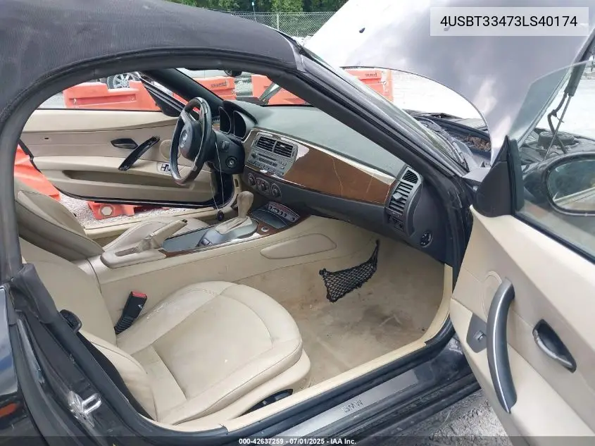 2003 BMW Z4 2.5I VIN: 4USBT33473LS40174 Lot: 42637259