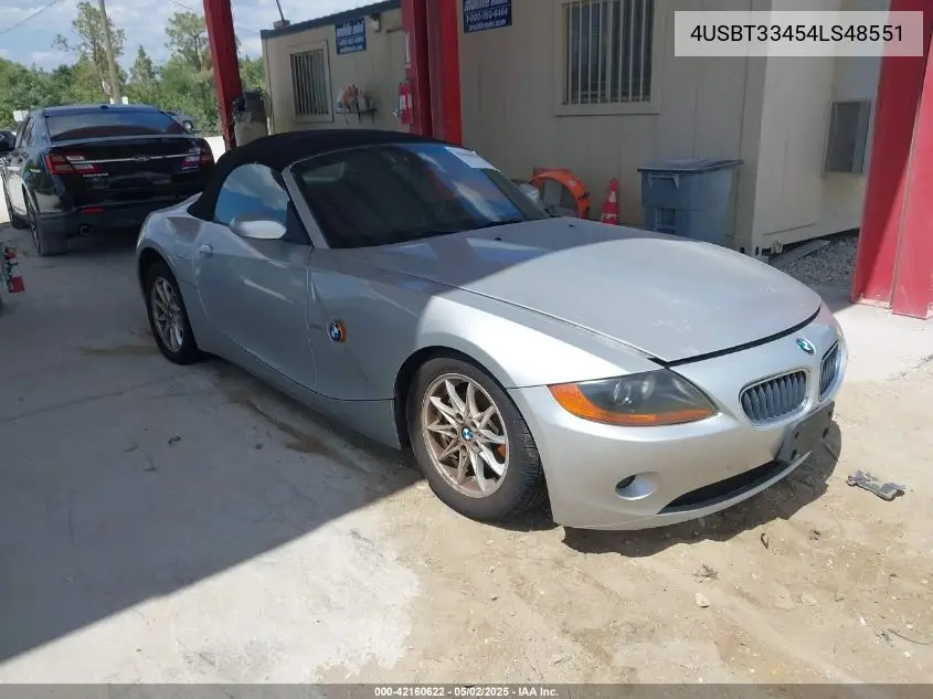 2004 BMW Z4 2.5I VIN: 4USBT33454LS48551 Lot: 42160622