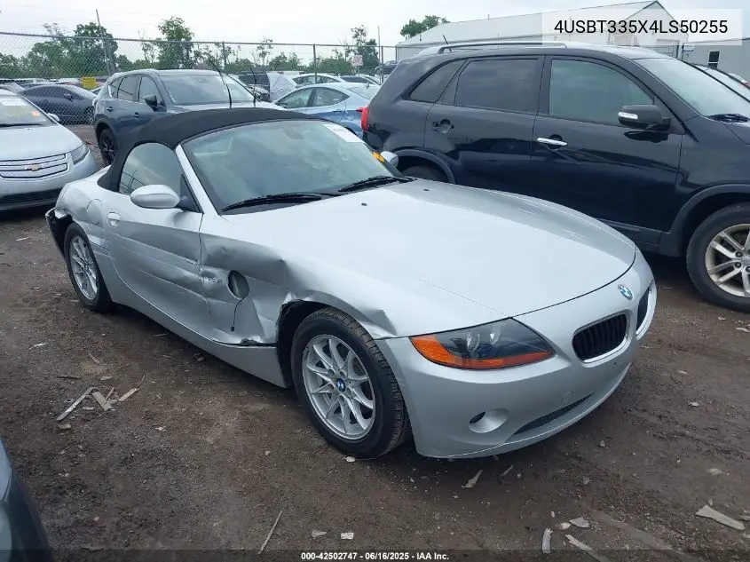 2004 BMW Z4 2.5I VIN: 4USBT335X4LS50255 Lot: 42502747