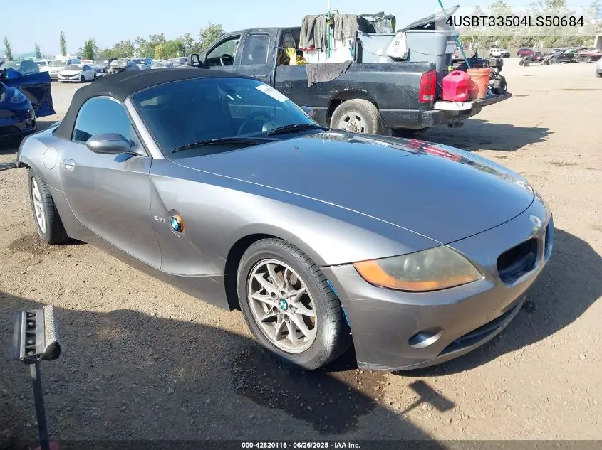 2004 BMW Z4 2.5I VIN: 4USBT33504LS50684 Lot: 42620116