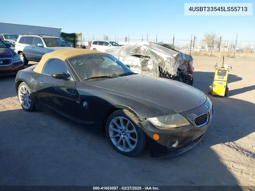 2005 BMW Z4 2.5I VIN: 4USBT33545LS55713 Lot: 41653057