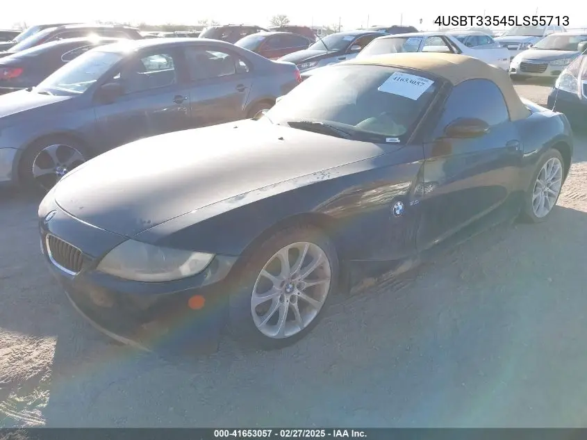 2005 BMW Z4 2.5I VIN: 4USBT33545LS55713 Lot: 41653057