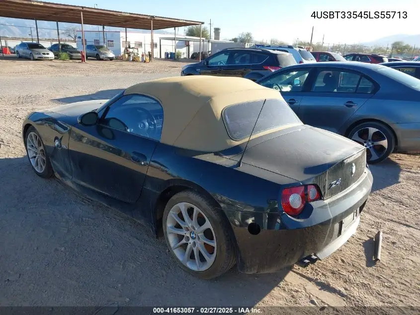 2005 BMW Z4 2.5I VIN: 4USBT33545LS55713 Lot: 41653057