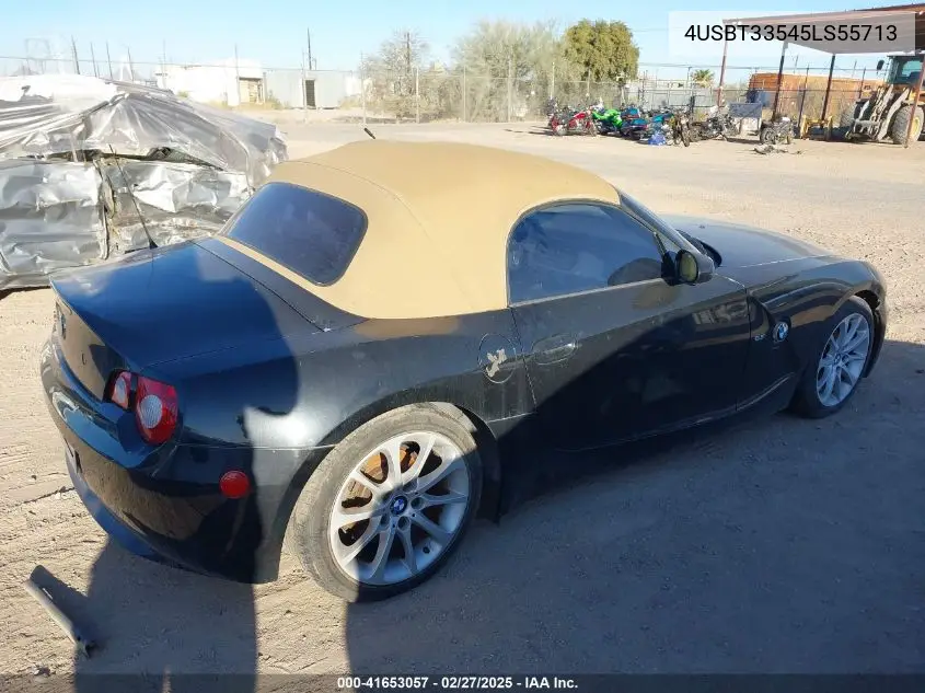 2005 BMW Z4 2.5I VIN: 4USBT33545LS55713 Lot: 41653057