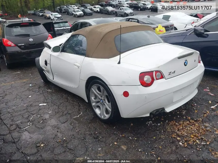 2005 BMW Z4 3.0I VIN: 4USBT53575LU11707 Lot: 41963504