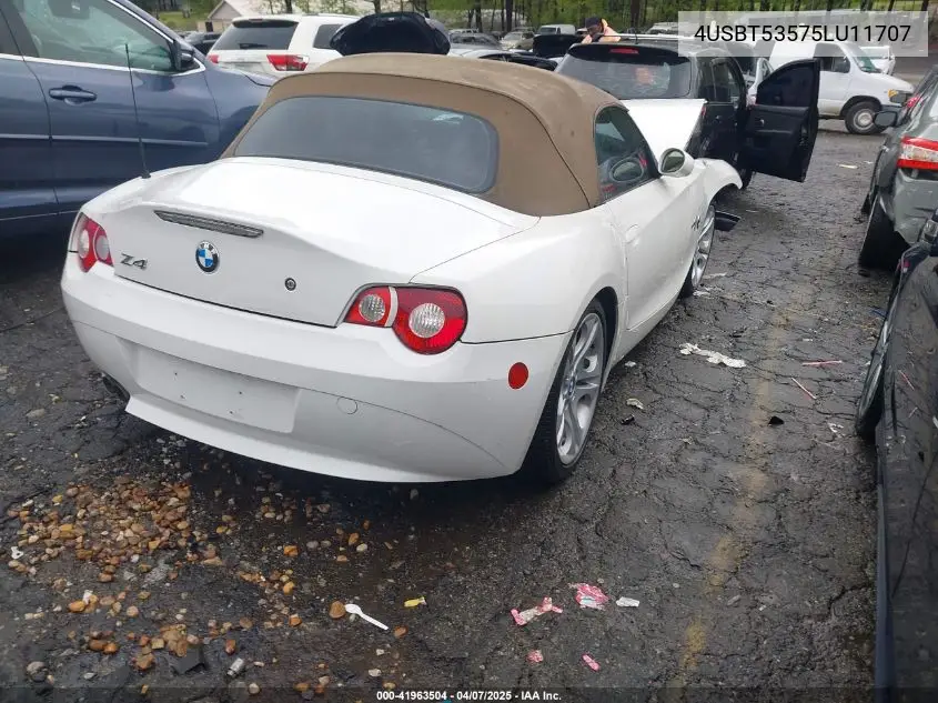 2005 BMW Z4 3.0I VIN: 4USBT53575LU11707 Lot: 41963504