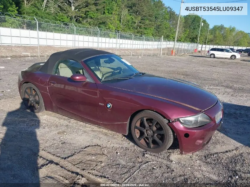 2005 BMW Z4 3.0I VIN: 4USBT53545LU09347 Lot: 42180215