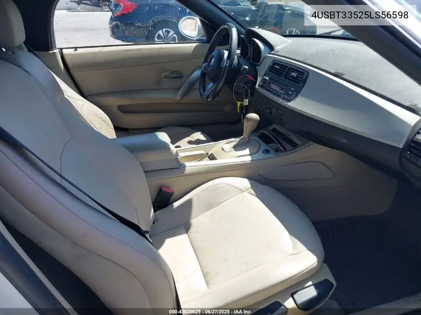 2005 BMW Z4 2.5I VIN: 4USBT33525LS56598 Lot: 42620829