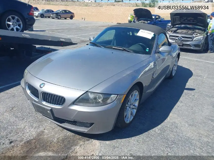 2006 BMW Z4 3.0I VIN: 4USBU33556LW68934 Lot: 41472800