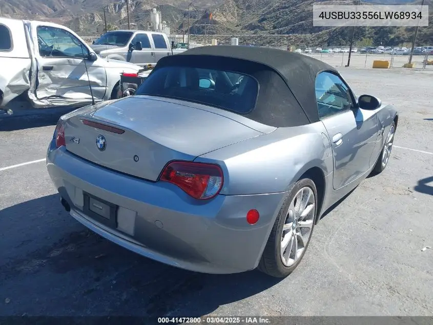 2006 BMW Z4 3.0I VIN: 4USBU33556LW68934 Lot: 41472800
