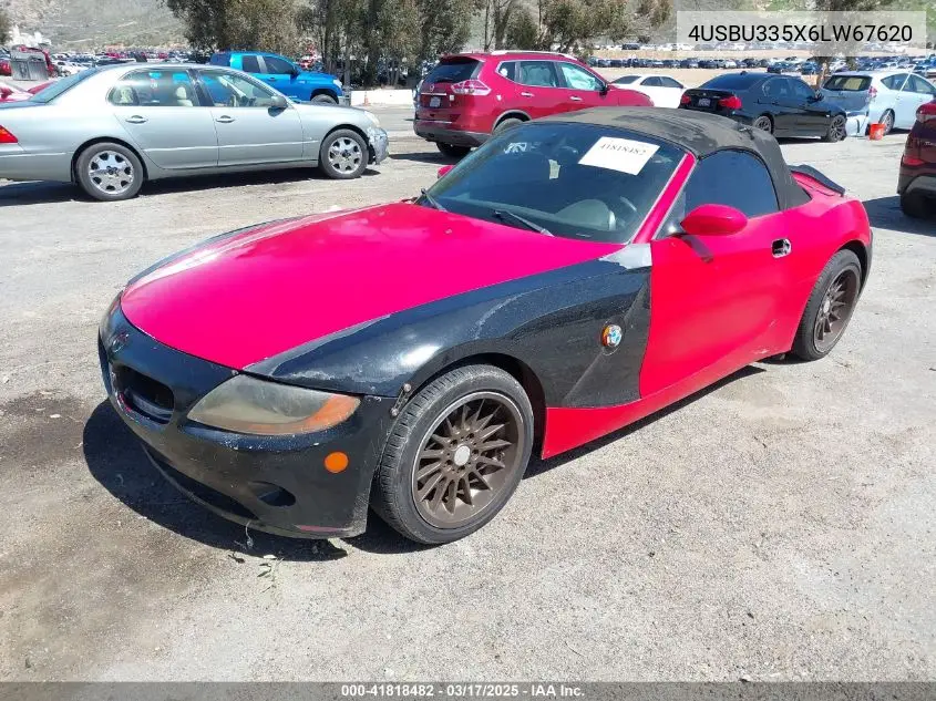 2006 BMW Z4 3.0I VIN: 4USBU335X6LW67620 Lot: 41818482