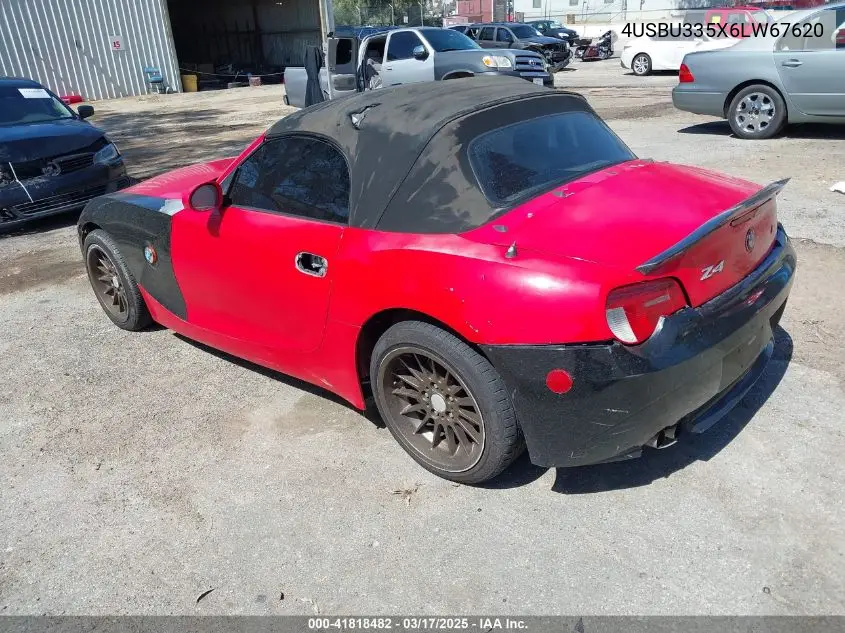 2006 BMW Z4 3.0I VIN: 4USBU335X6LW67620 Lot: 41818482
