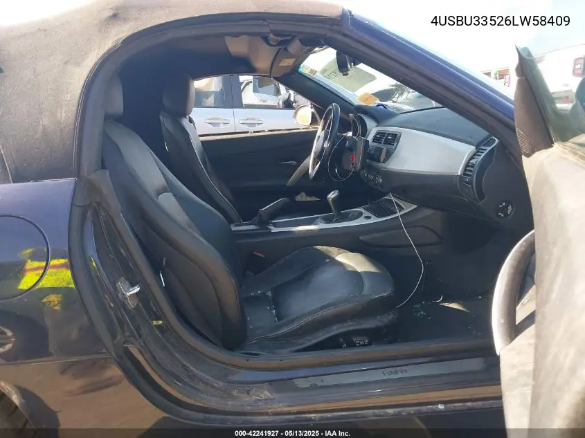 2006 BMW Z4 3.0I VIN: 4USBU33526LW58409 Lot: 42241927
