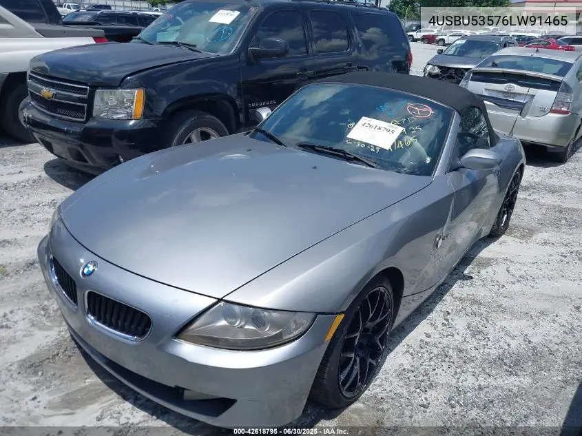 2006 BMW Z4 3.0Si VIN: 4USBU53576LW91465 Lot: 42618795