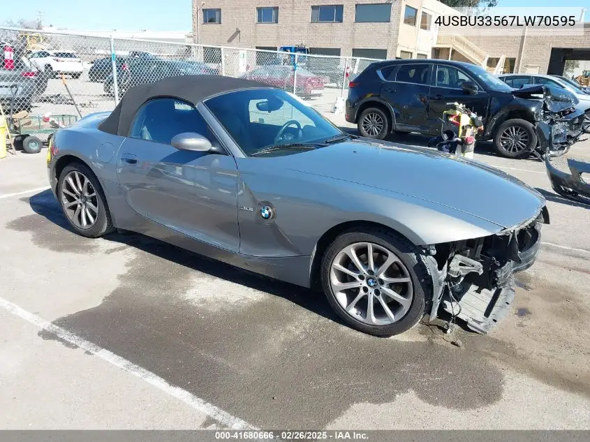 2007 BMW Z4 3.0I VIN: 4USBU33567LW70595 Lot: 41680666