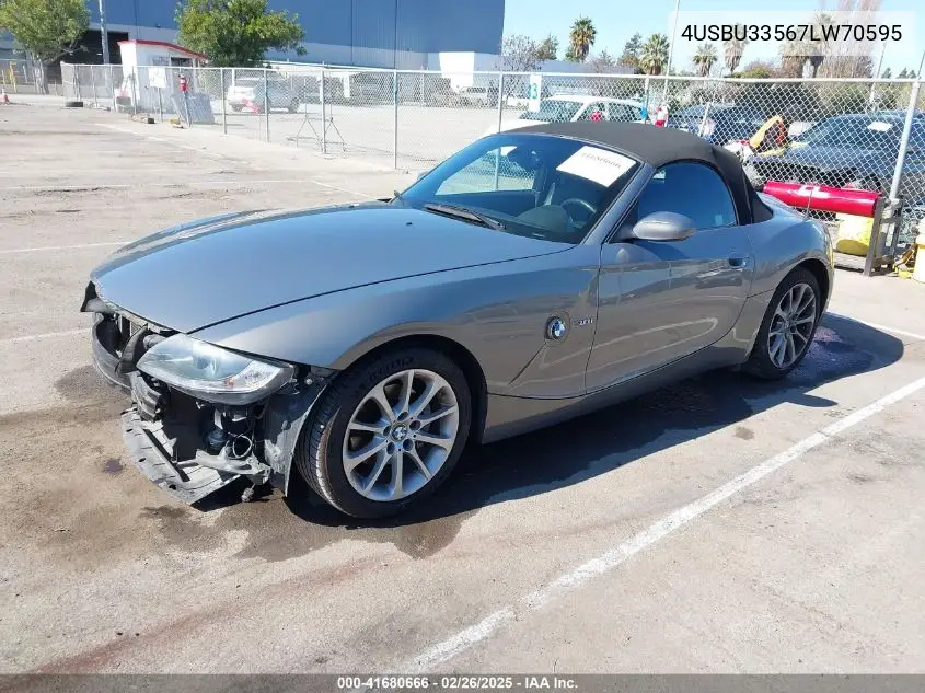 2007 BMW Z4 3.0I VIN: 4USBU33567LW70595 Lot: 41680666