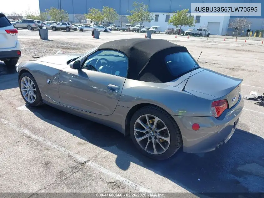 2007 BMW Z4 3.0I VIN: 4USBU33567LW70595 Lot: 41680666