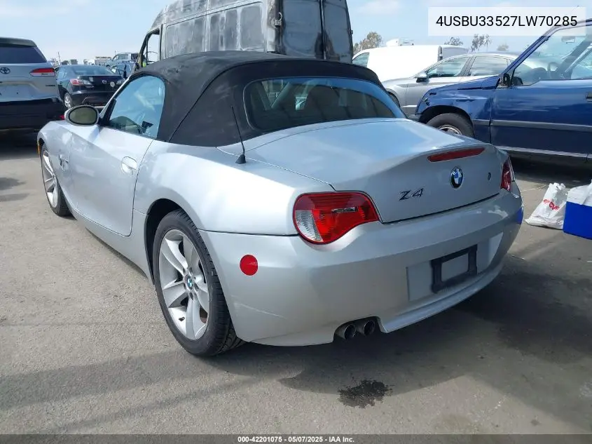 2007 BMW Z4 3.0I VIN: 4USBU33527LW70285 Lot: 42201075