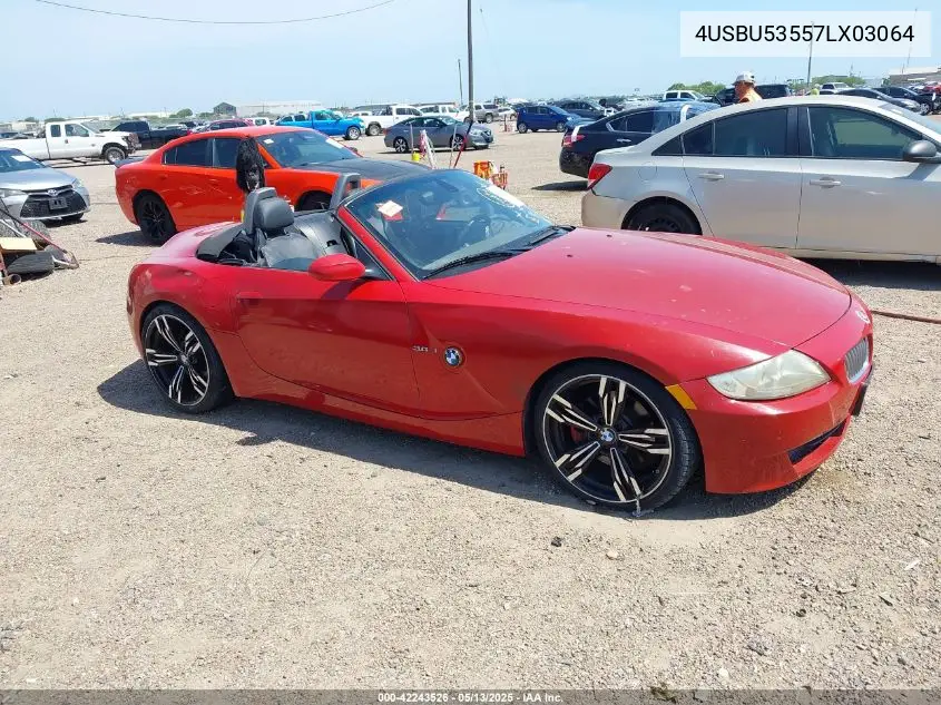 2007 BMW Z4 3.0Si VIN: 4USBU53557LX03064 Lot: 42243526