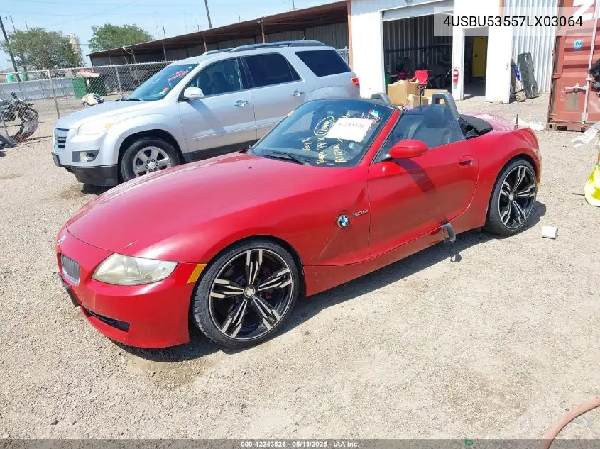2007 BMW Z4 3.0Si VIN: 4USBU53557LX03064 Lot: 42243526