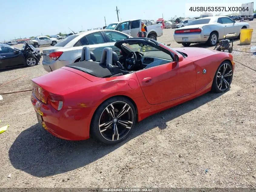 2007 BMW Z4 3.0Si VIN: 4USBU53557LX03064 Lot: 42243526