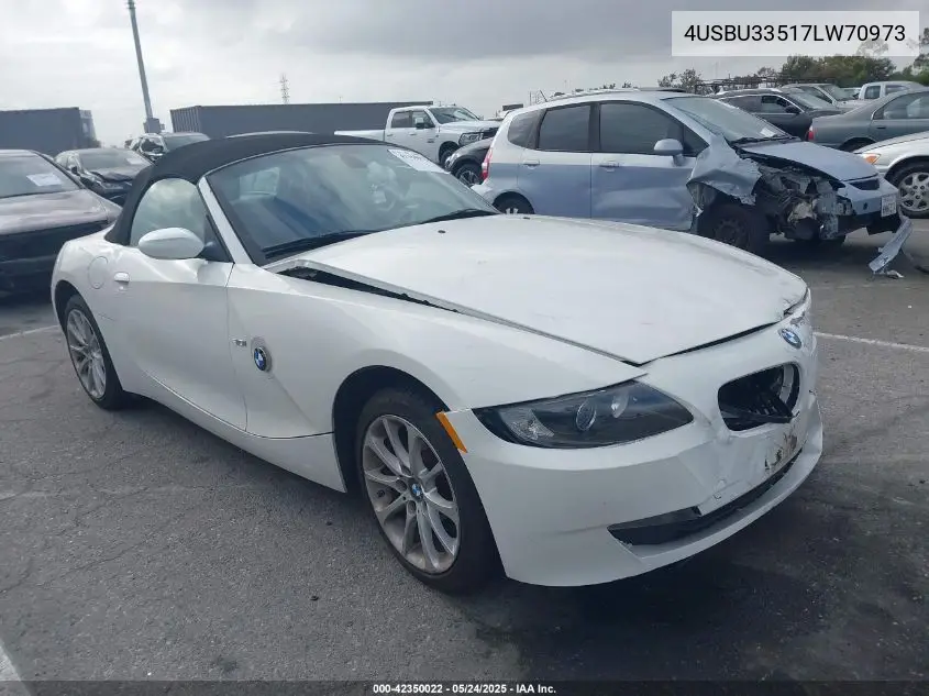 2007 BMW Z4 3.0I VIN: 4USBU33517LW70973 Lot: 42350022