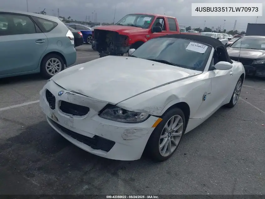 2007 BMW Z4 3.0I VIN: 4USBU33517LW70973 Lot: 42350022