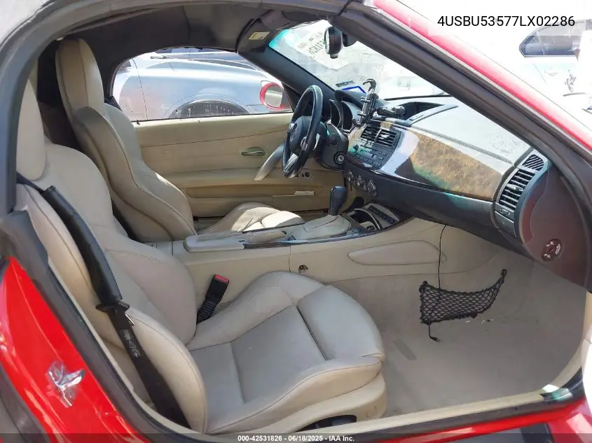 2007 BMW Z4 3.0Si VIN: 4USBU53577LX02286 Lot: 42531826