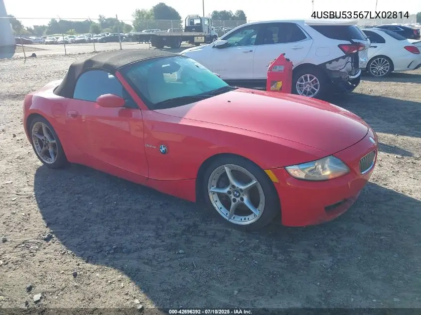 2007 BMW Z4 3.0Si VIN: 4USBU53567LX02814 Lot: 42696392