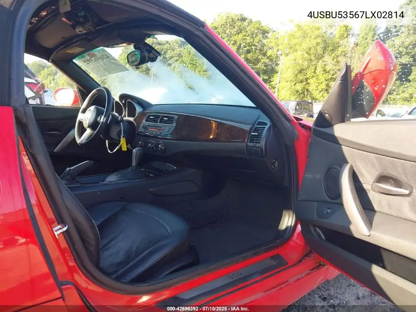 2007 BMW Z4 3.0Si VIN: 4USBU53567LX02814 Lot: 42696392