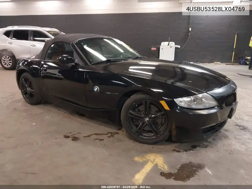 2008 BMW Z4 3.0Si VIN: 4USBU53528LX04769 Lot: 42039757