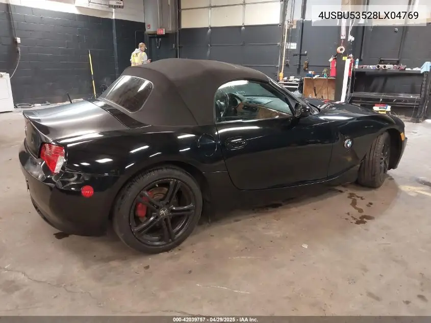2008 BMW Z4 3.0Si VIN: 4USBU53528LX04769 Lot: 42039757