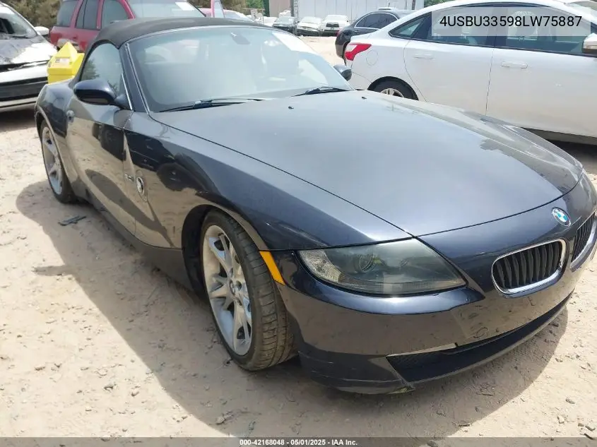 2008 BMW Z4 3.0I VIN: 4USBU33598LW75887 Lot: 42168048