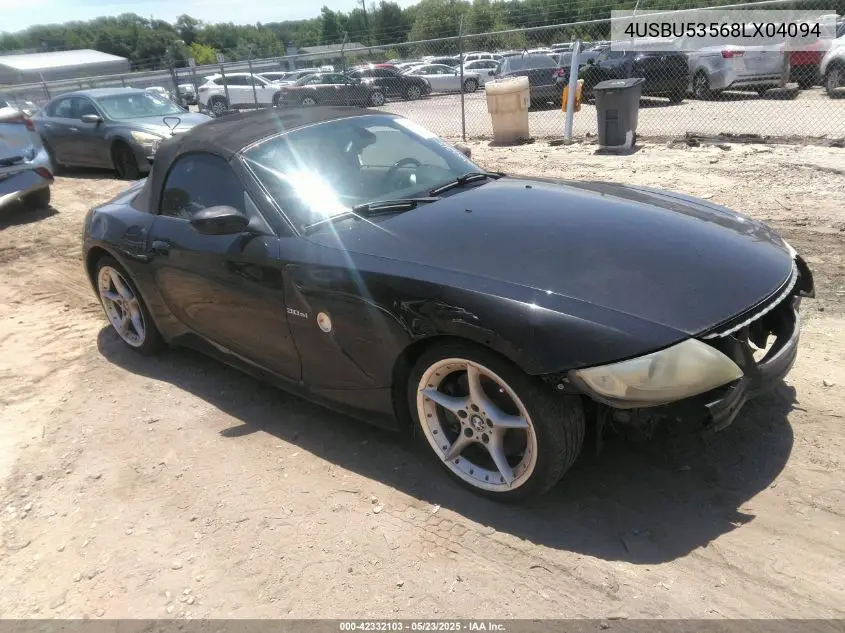 2008 BMW Z4 3.0Si VIN: 4USBU53568LX04094 Lot: 42332103