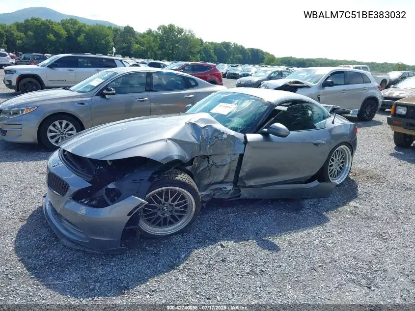 2011 BMW Z4 Sdrive35I VIN: WBALM7C51BE383032 Lot: 42740098