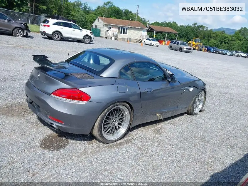 2011 BMW Z4 Sdrive35I VIN: WBALM7C51BE383032 Lot: 42740098
