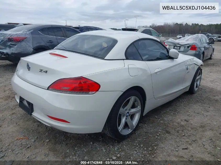 2013 BMW Z4 Sdrive28I VIN: WBALL5C5XDJ104436 Lot: 41742648