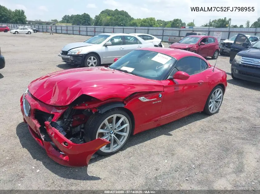 2015 BMW Z4 Sdrive35I VIN: WBALM7C52FJ798955 Lot: 42724388