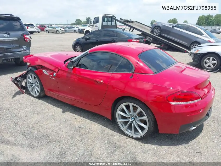 2015 BMW Z4 Sdrive35I VIN: WBALM7C52FJ798955 Lot: 42724388