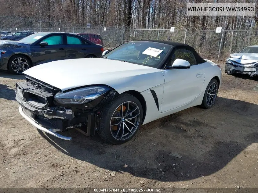 2020 BMW Z4 Sdrive30I VIN: WBAHF3C09LWW54993 Lot: 41757841
